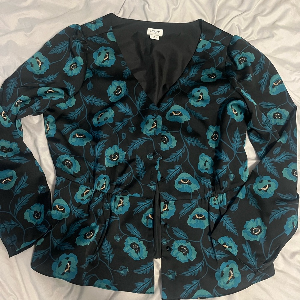 Chic Black Floral Peplum by J. Crew